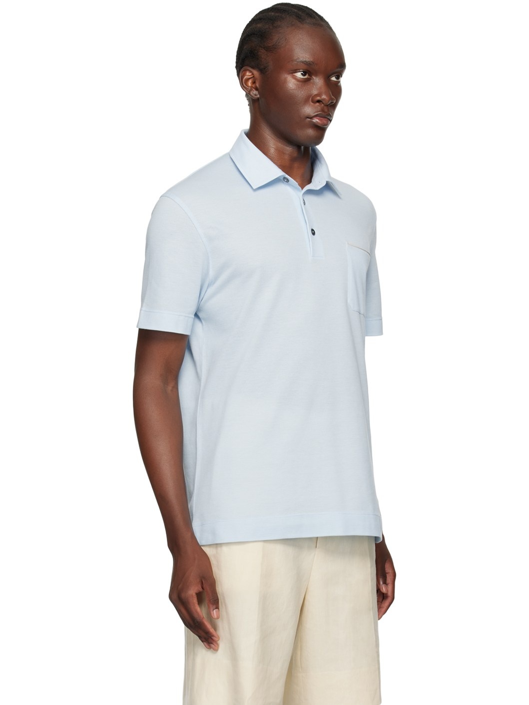 Blue Cotton Polo - 2