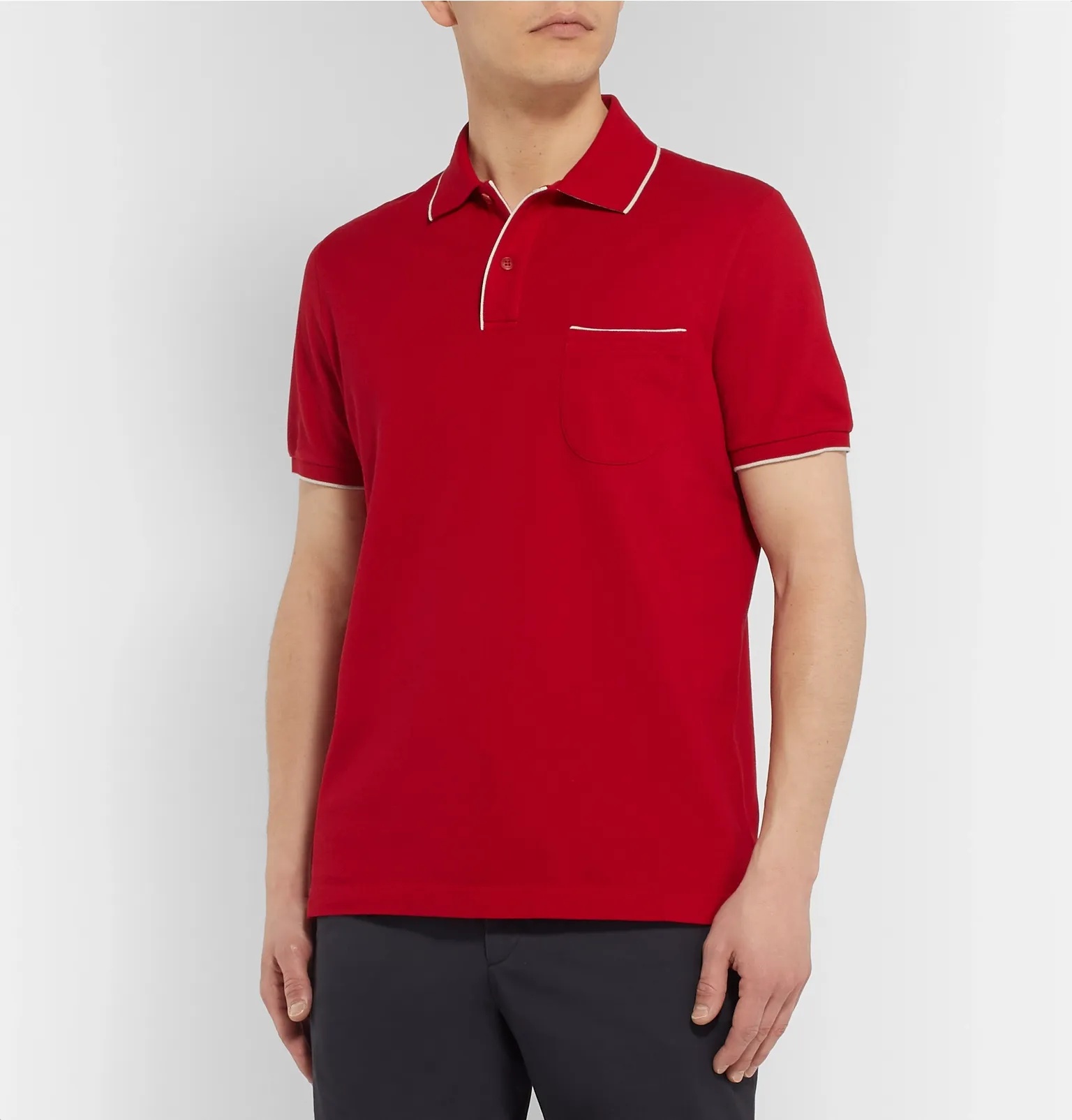 Contrast-Tipped Stretch-Cotton Piqué Polo Shirt - 22