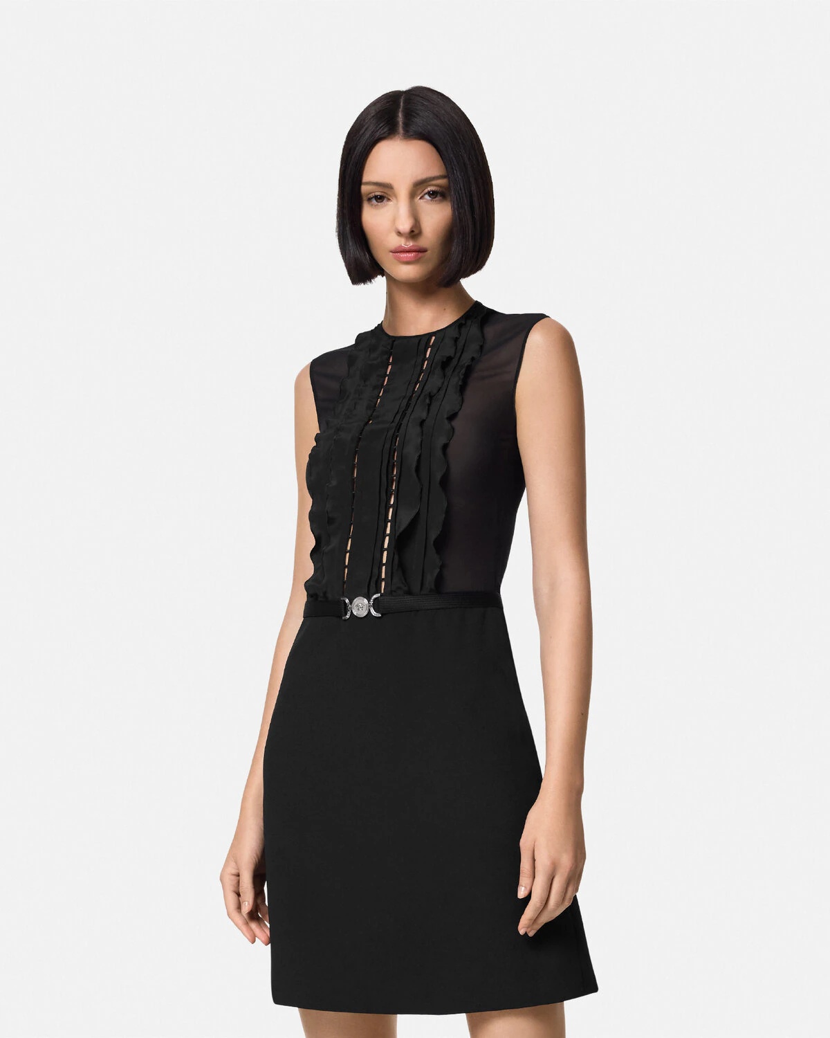 A-Line Silk Georgette Mini Dress - 4