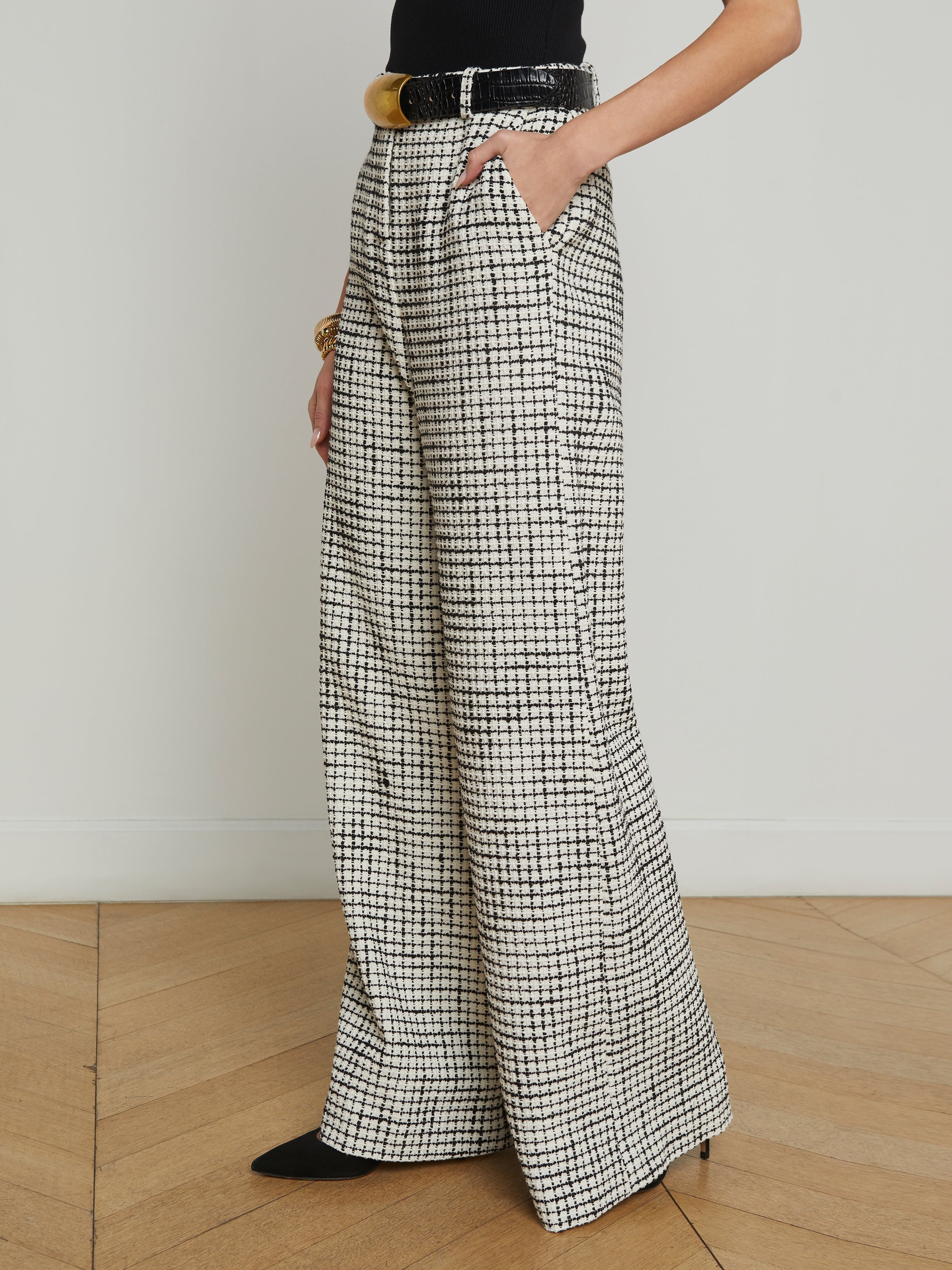 Pilar Tweed Wide-Leg Pant - 4