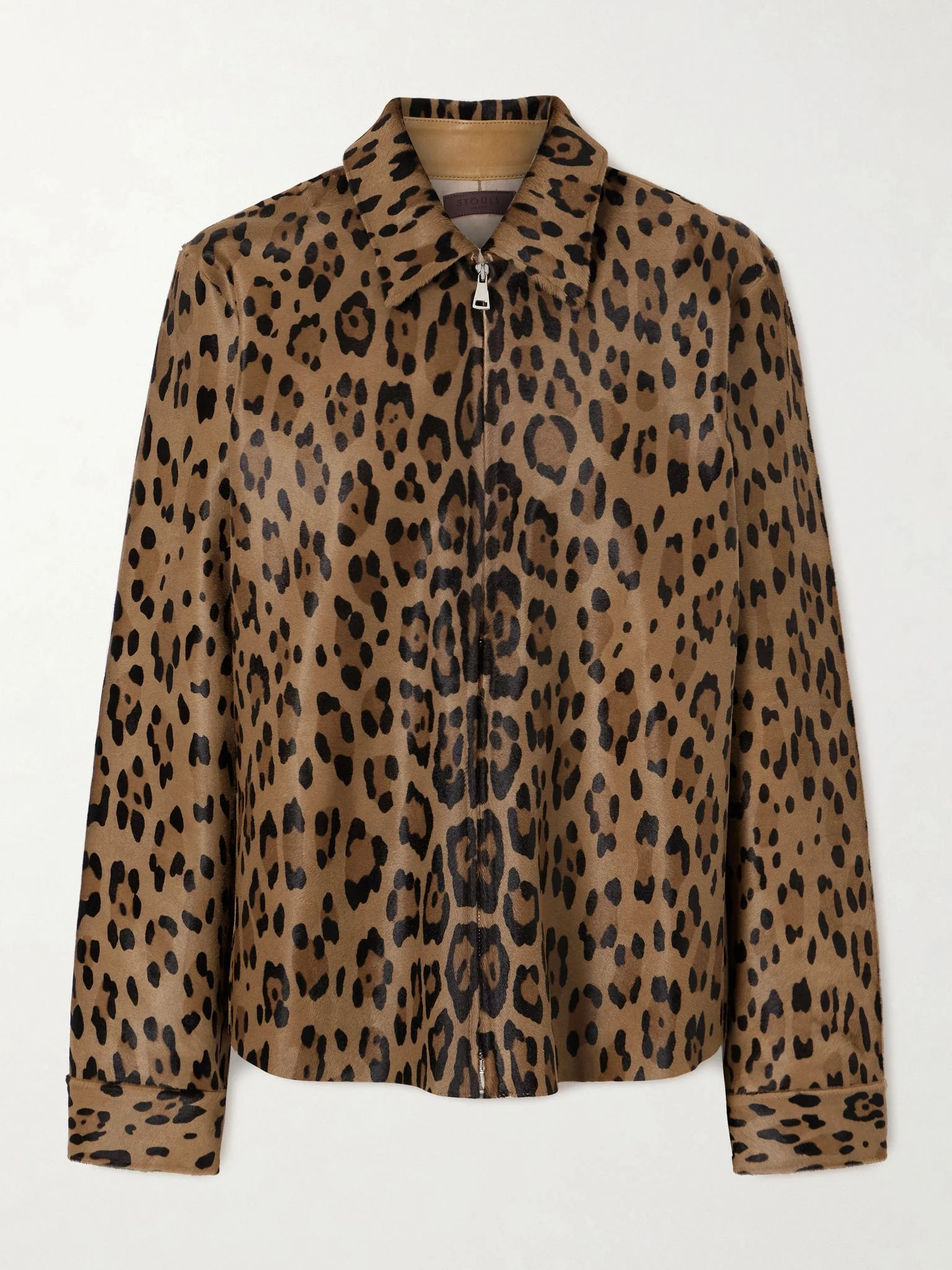 Huston leopard-print calf hair jacket Leopard print - 1