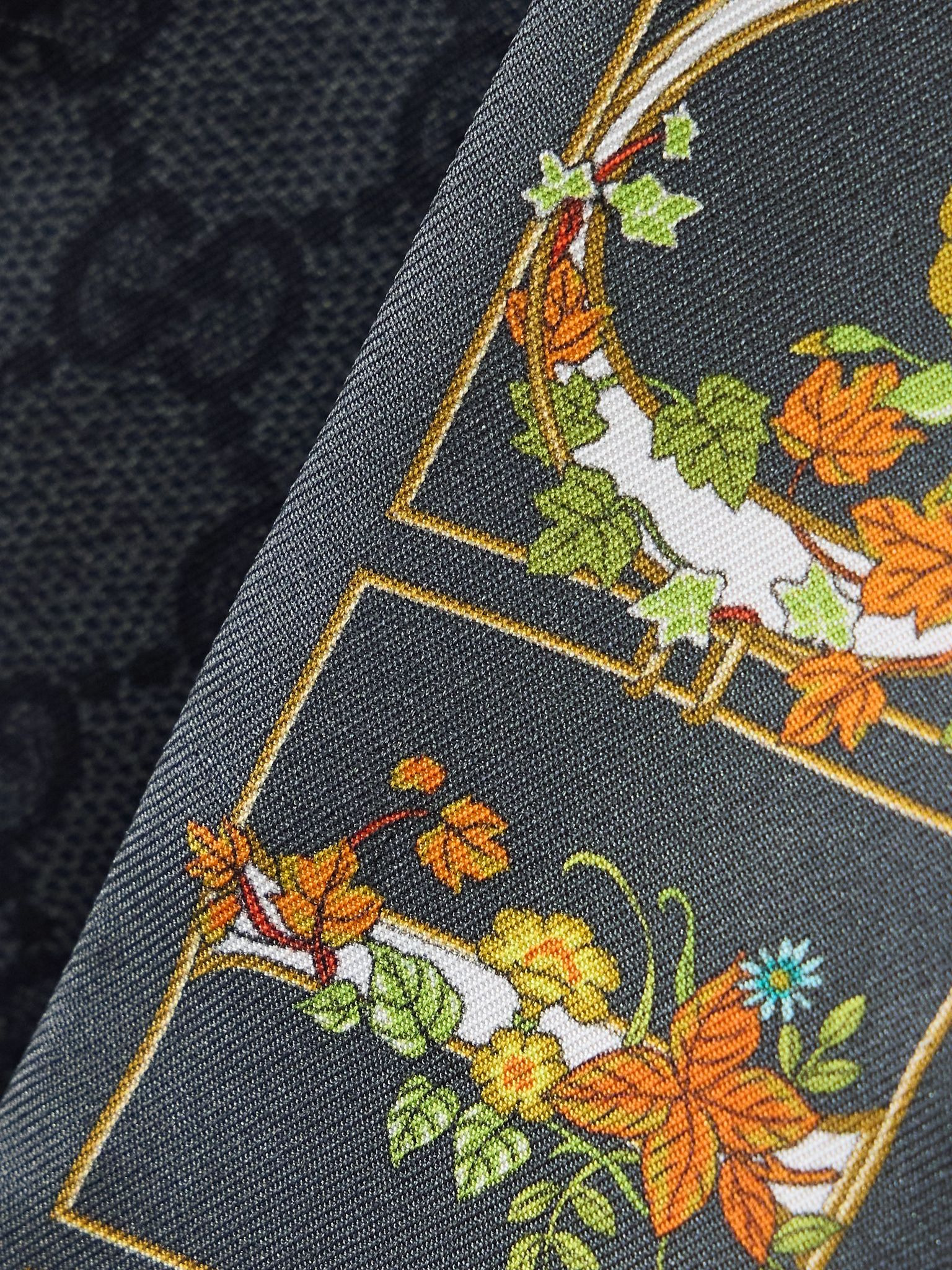 Printed silk-twill scarf Black - 3