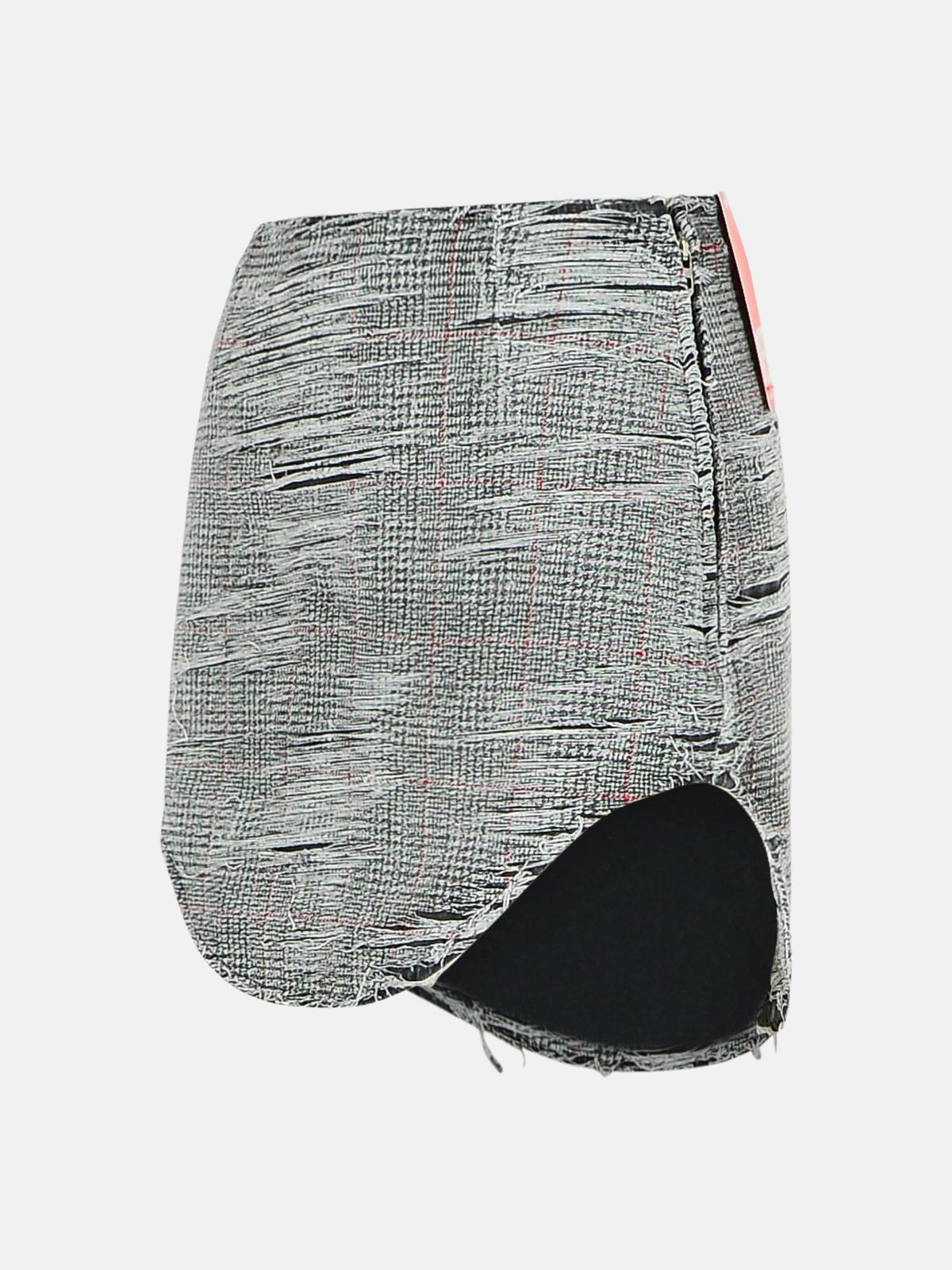 'ADA' GREY COTTON MINISKIRT - 2