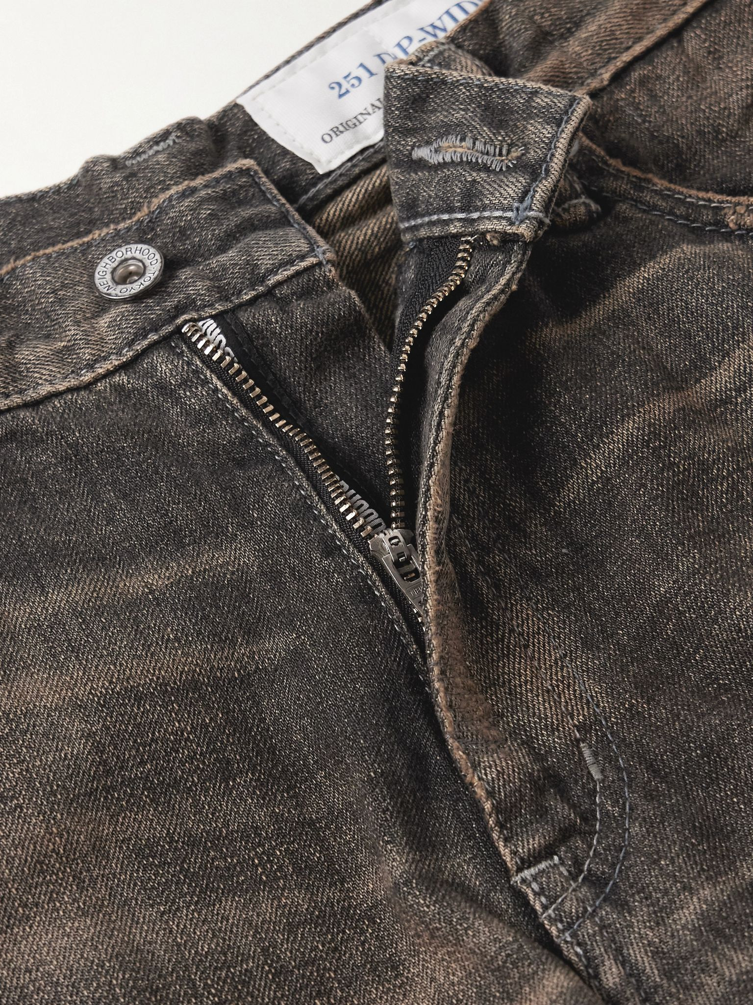 Savage Wide-Leg Distressed Selvedge Jeans Black - 5