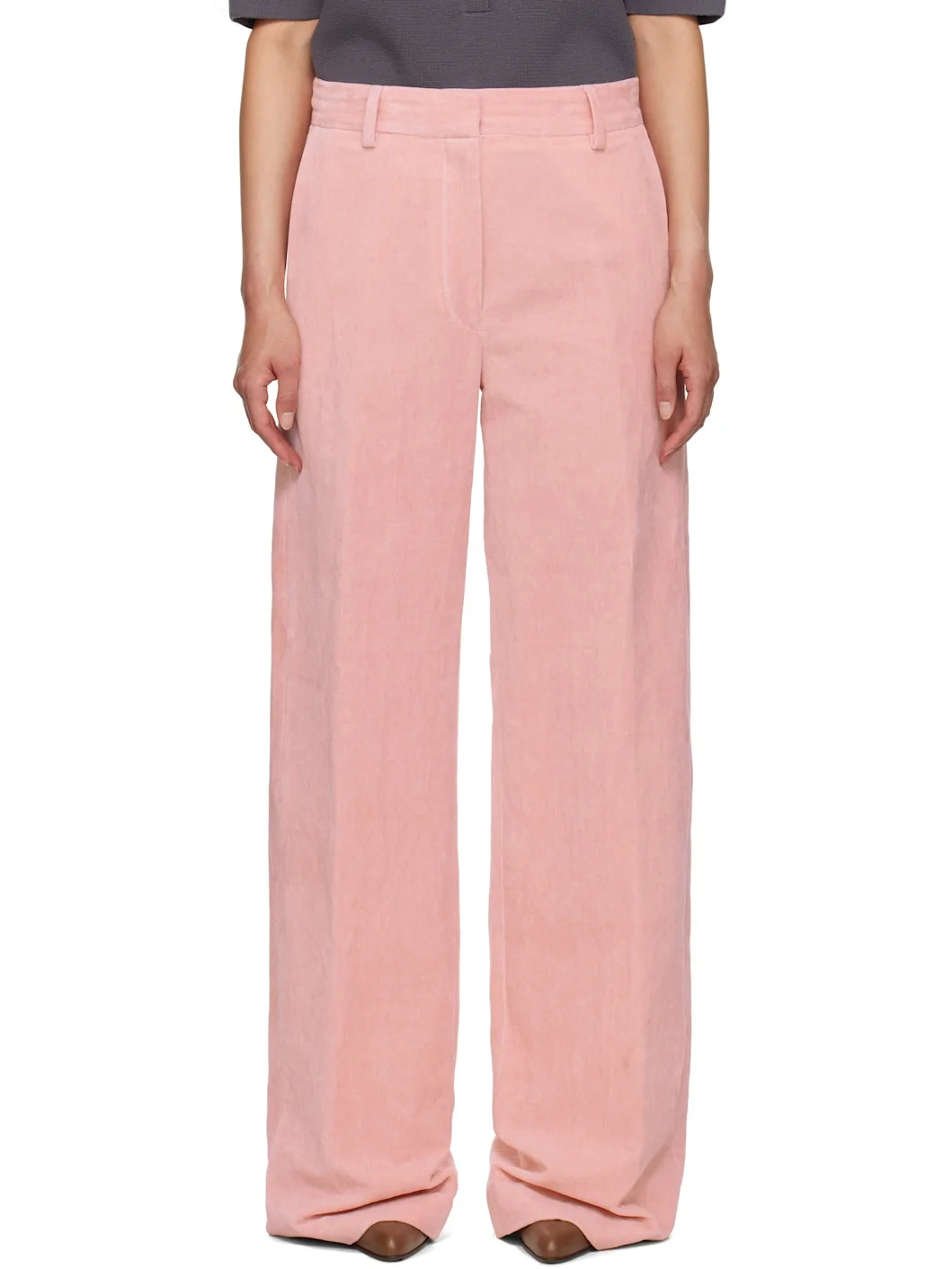 Pink Velvet Trousers - 1