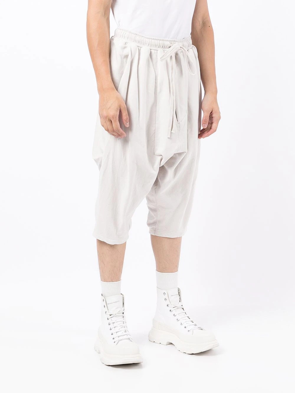 cropped drop-crotch track pants - 3