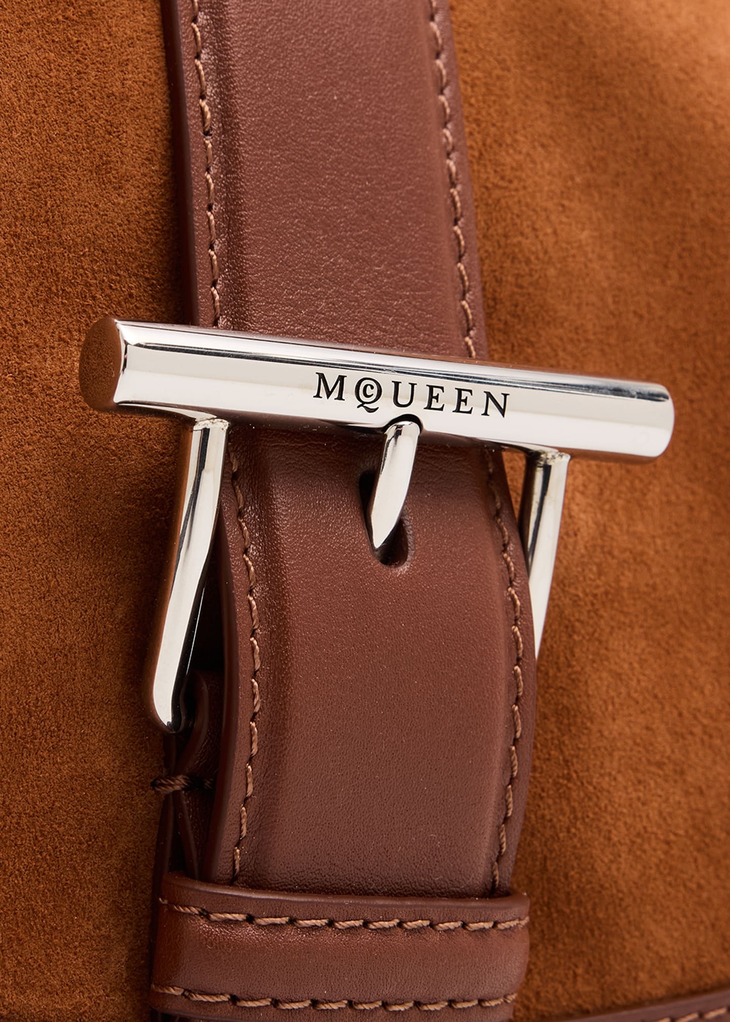 T-Bar Saddle Suede & Leather Crossbody Bag - 5
