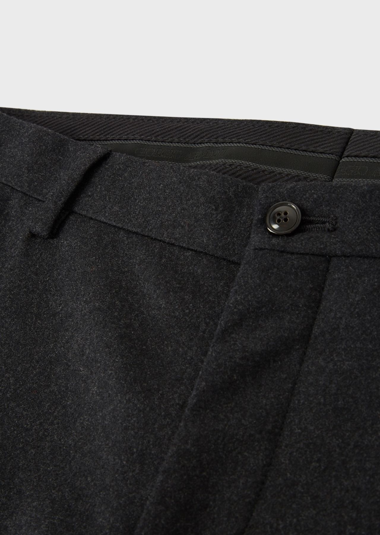 Stretch melange flannel flat front trousers - 4