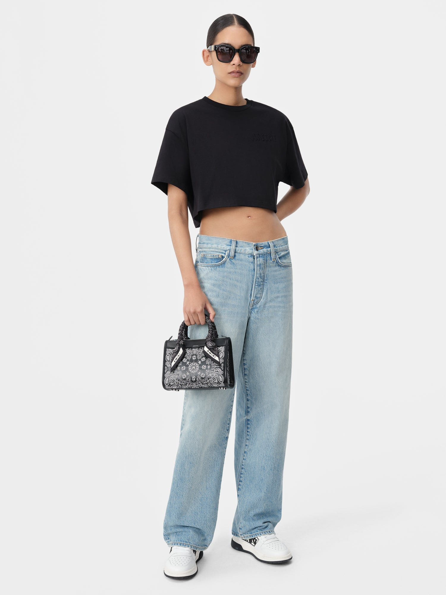 AMIRI EMBROIDERED CROPPED TEE - 3
