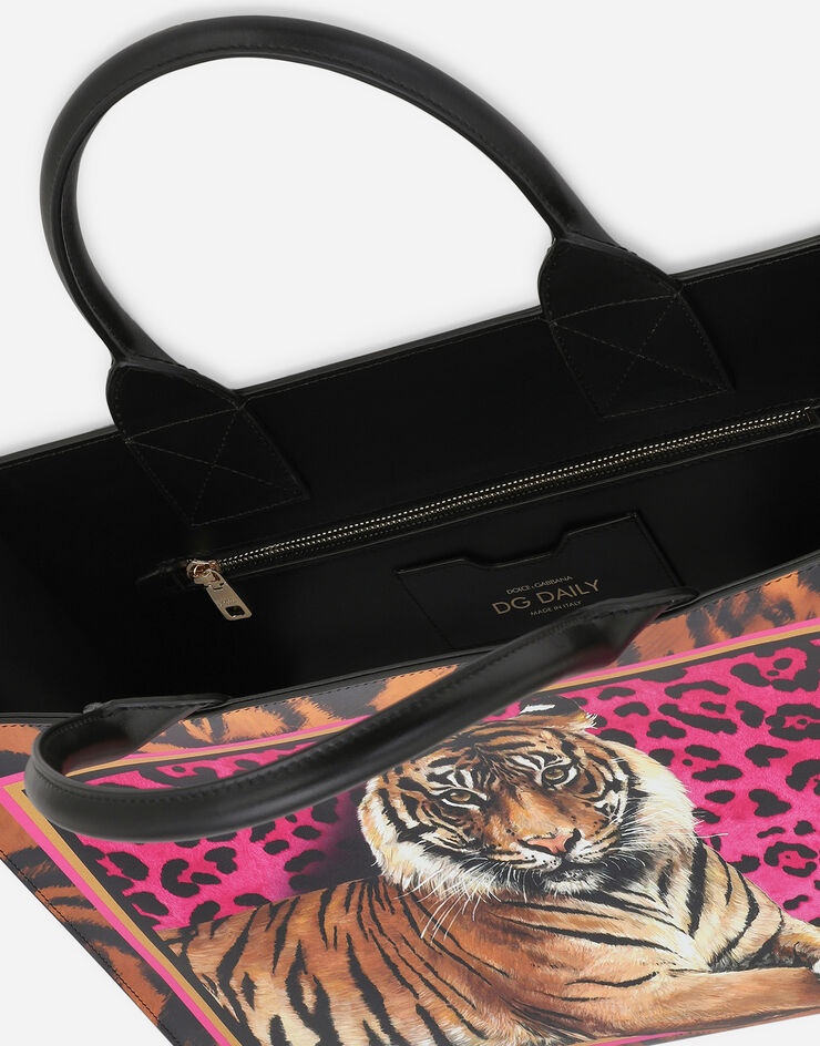 Small DG Daily tote bag with tiger print - 5