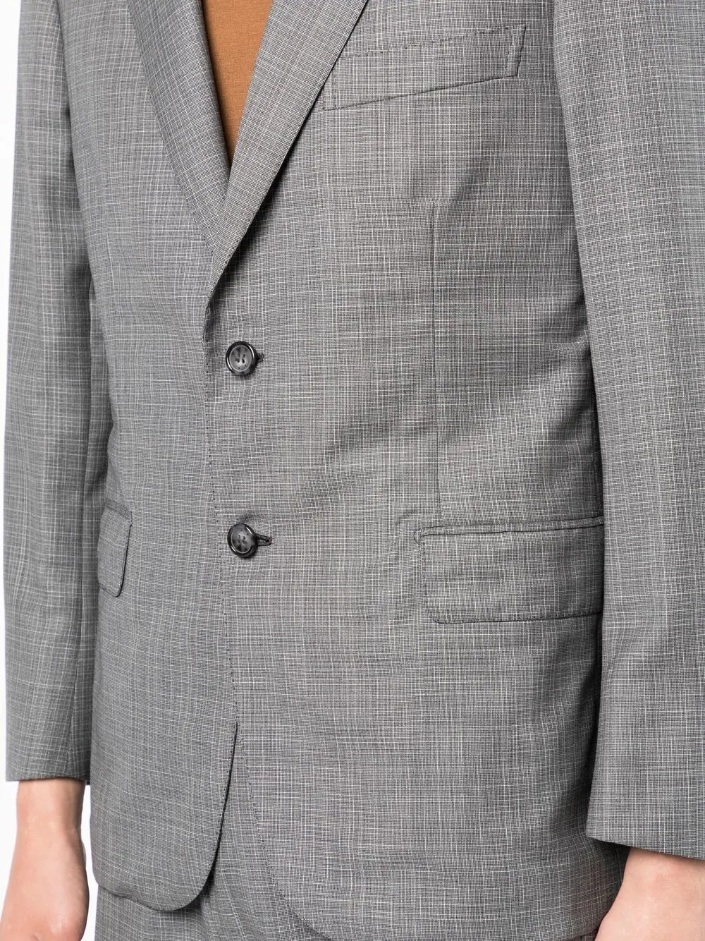 checked single-breasted blazer - 5