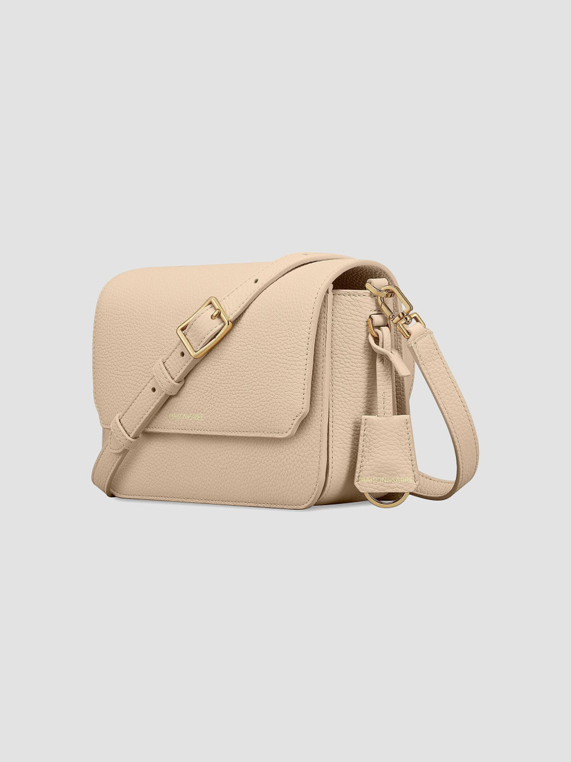 Women's Medium Leather Flap Shoulder Bag - Saharan 3
