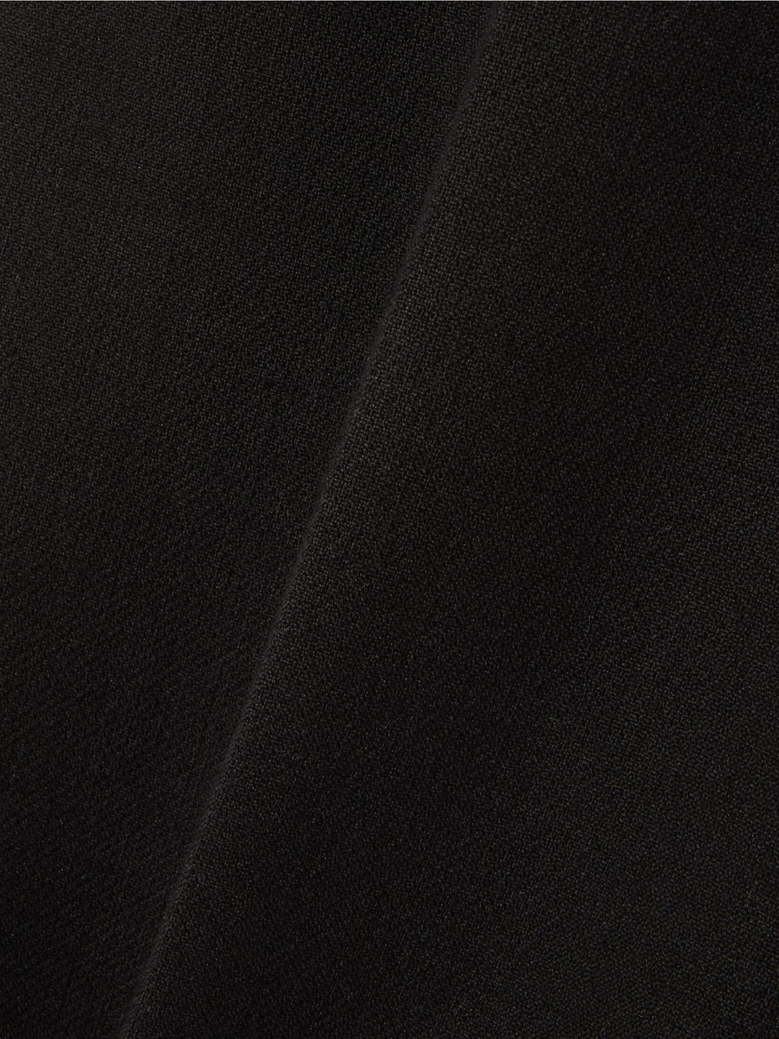 Pleated cotton-blend crepe straight-leg pants Black - 5