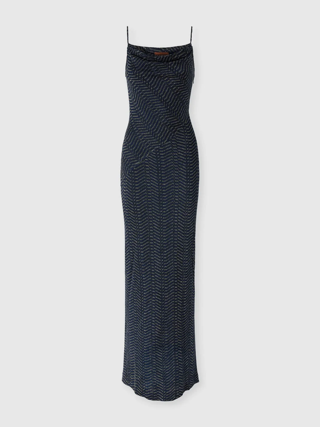 Long viscose lamé dress with hood - 1