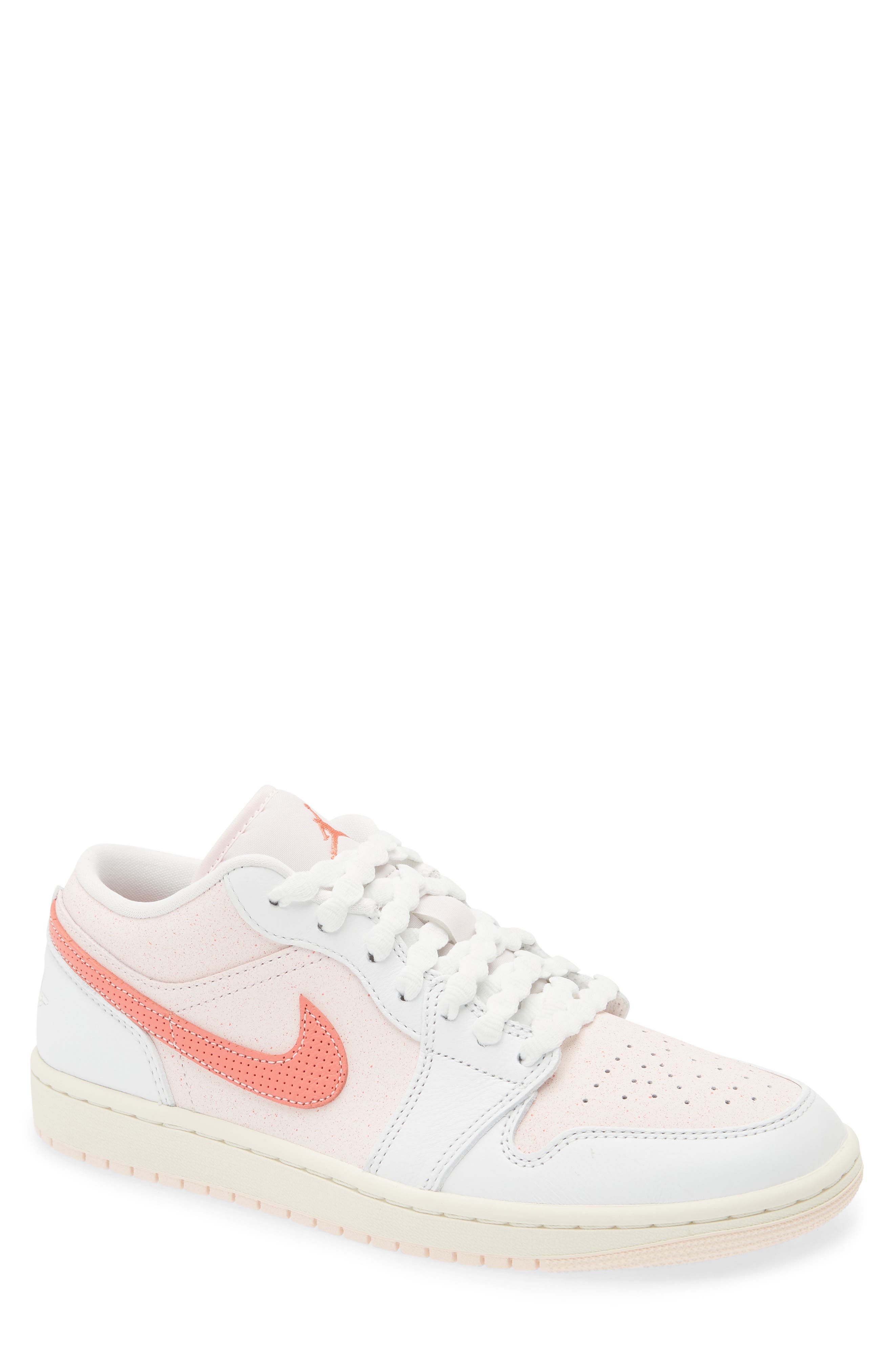 Air Jordan 1 Low SE Sneaker in Summit White/Ember/Pink at Nordstrom - 1