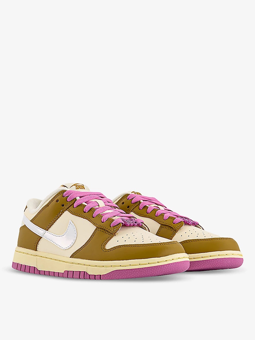 Dunk Low panelled leather low-top trainers - 3