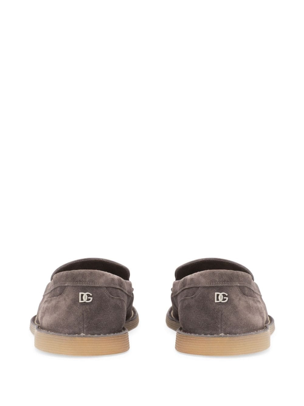 DG-plaque suede loafers - 3