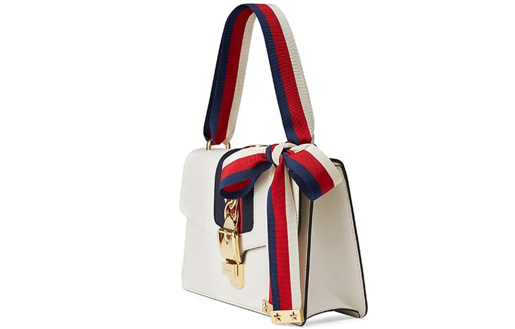 (WMNS) Gucci Sylvie Series Satchel Small White 421882-CVLEG-8605 - 3