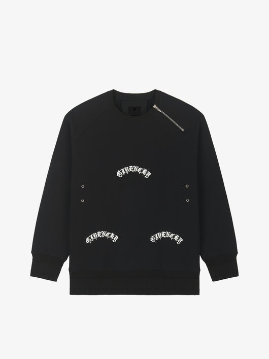 GIVENCHY OVERSIZED SWEATSHIRT WITH METALLIC DETAILS - 1