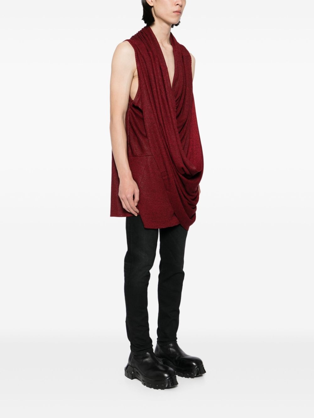 coated venus shawl jumper - 3