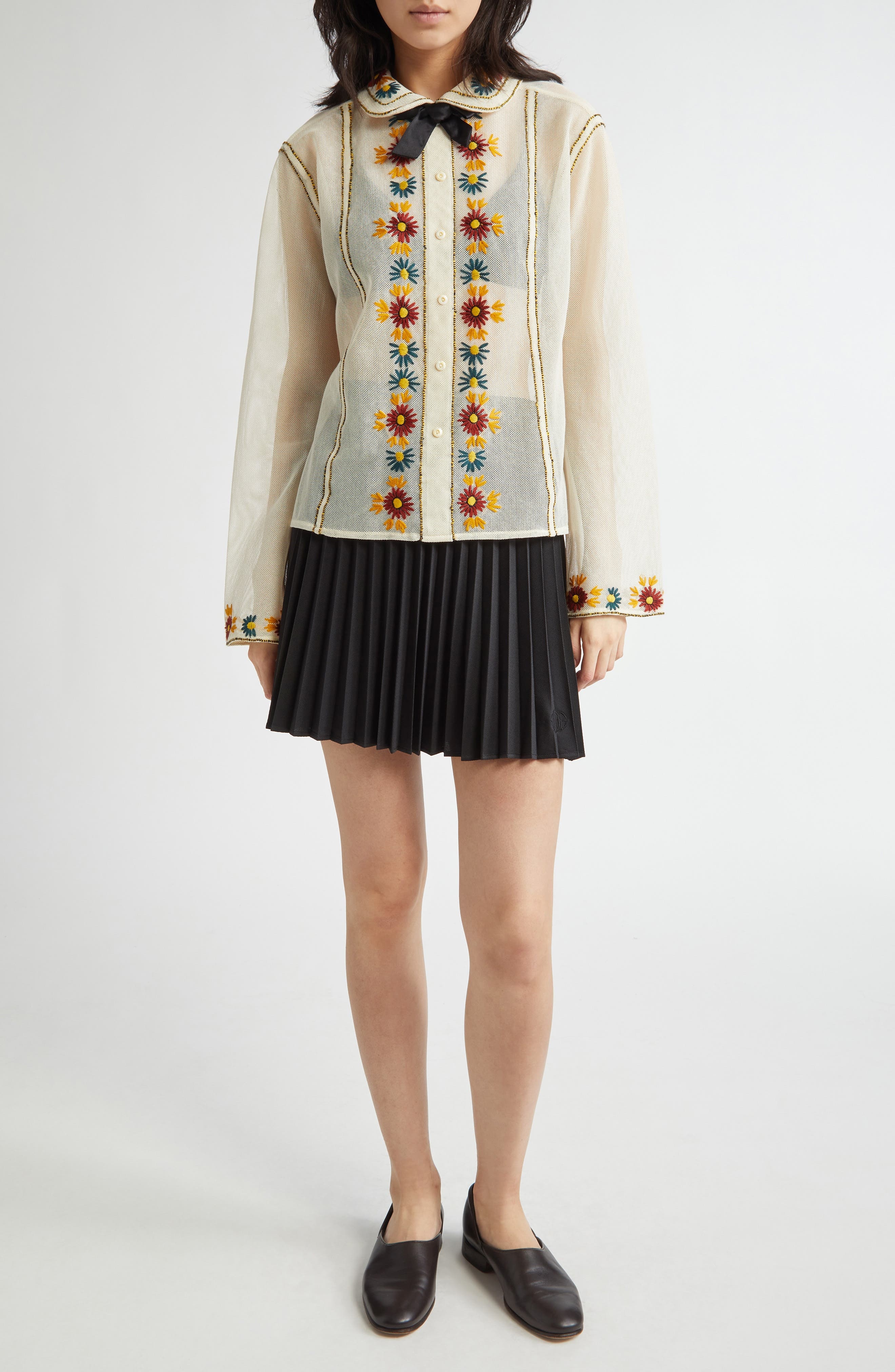 Bode Candyfloss Cotton Blouse in White Multi at Nordstrom - 2