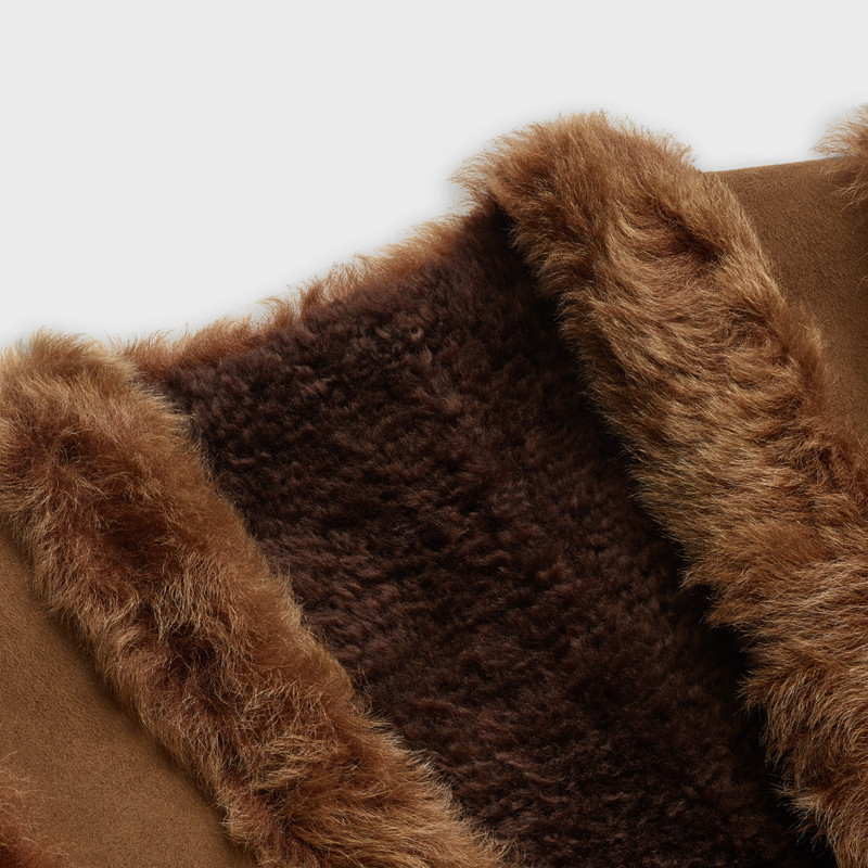 LONG VEST IN SUEDE MERINO SHEARLING 3