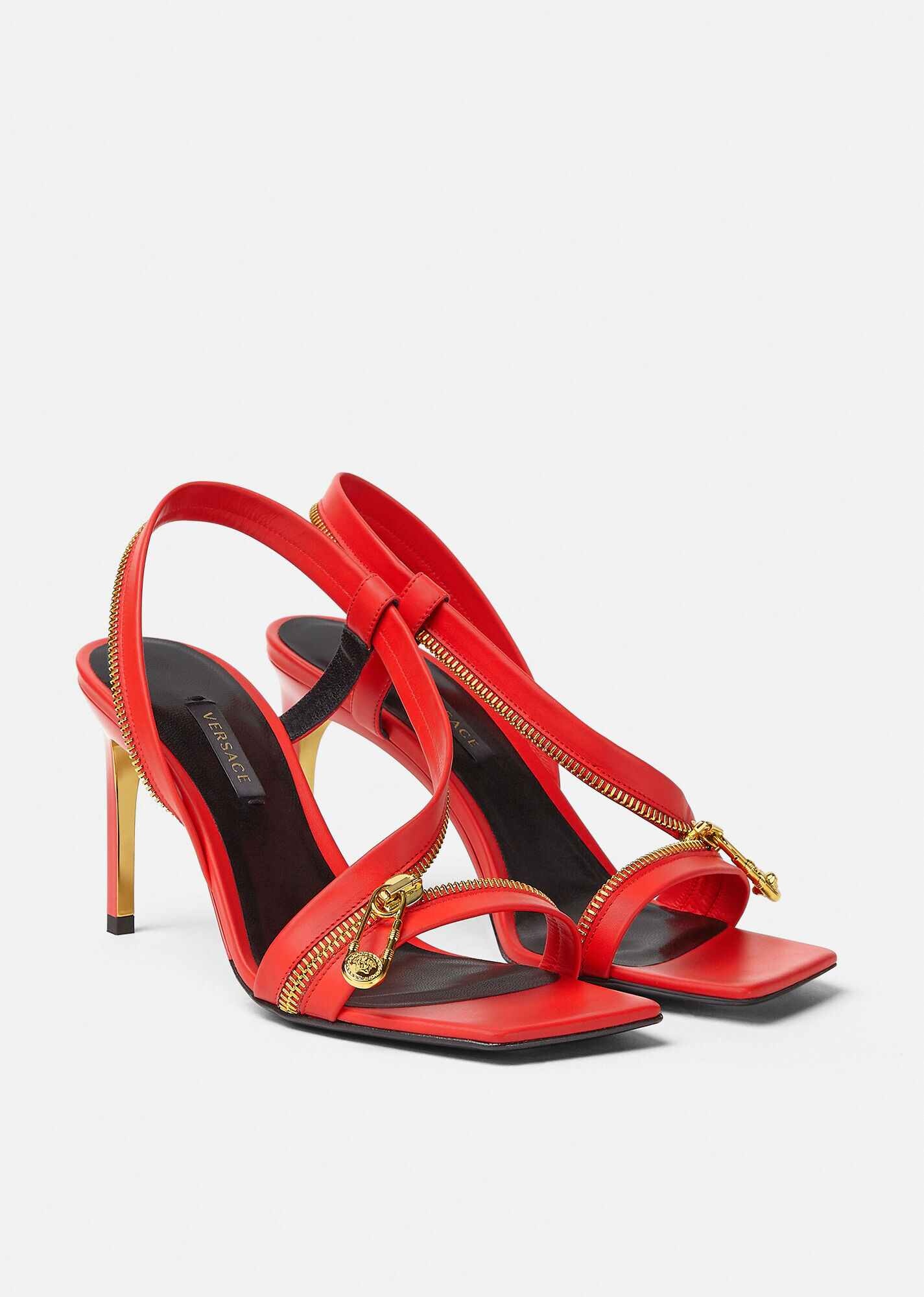 Safety Pin Leather Sandals - 4