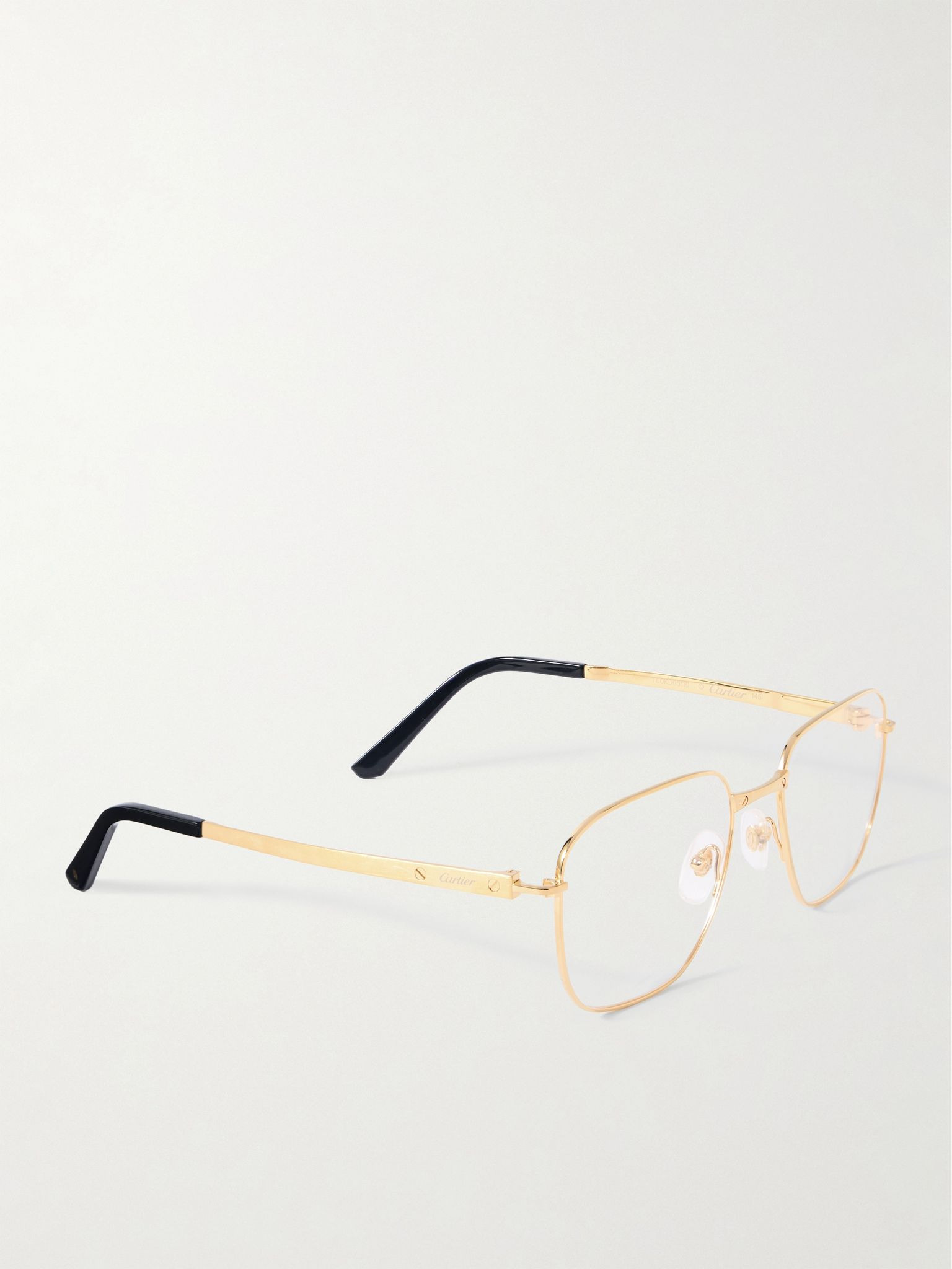 Santos de Cartier D-Frame Gold-Tone Titanium Optical Glasses Gold - 3