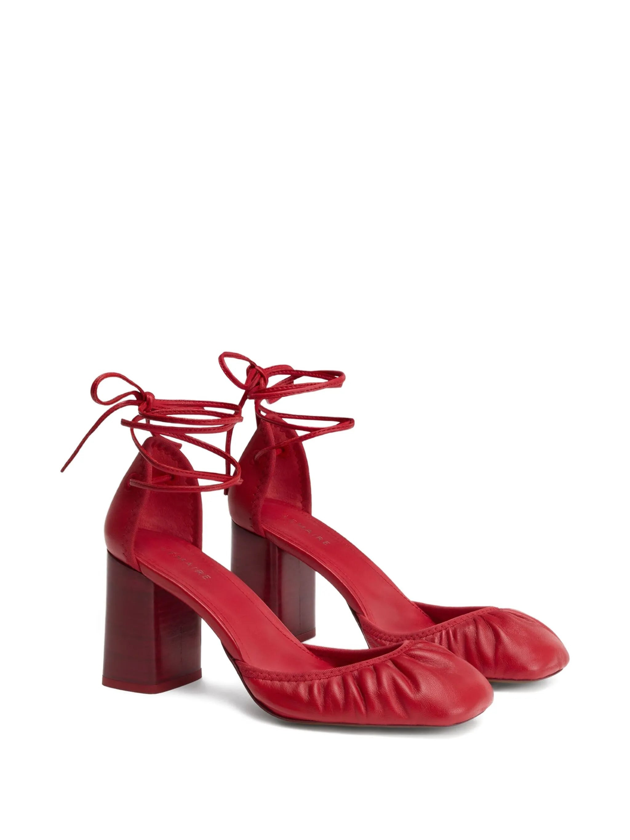 85mm Micro Ballerina 85 gathered-toe lace-up flats - 2