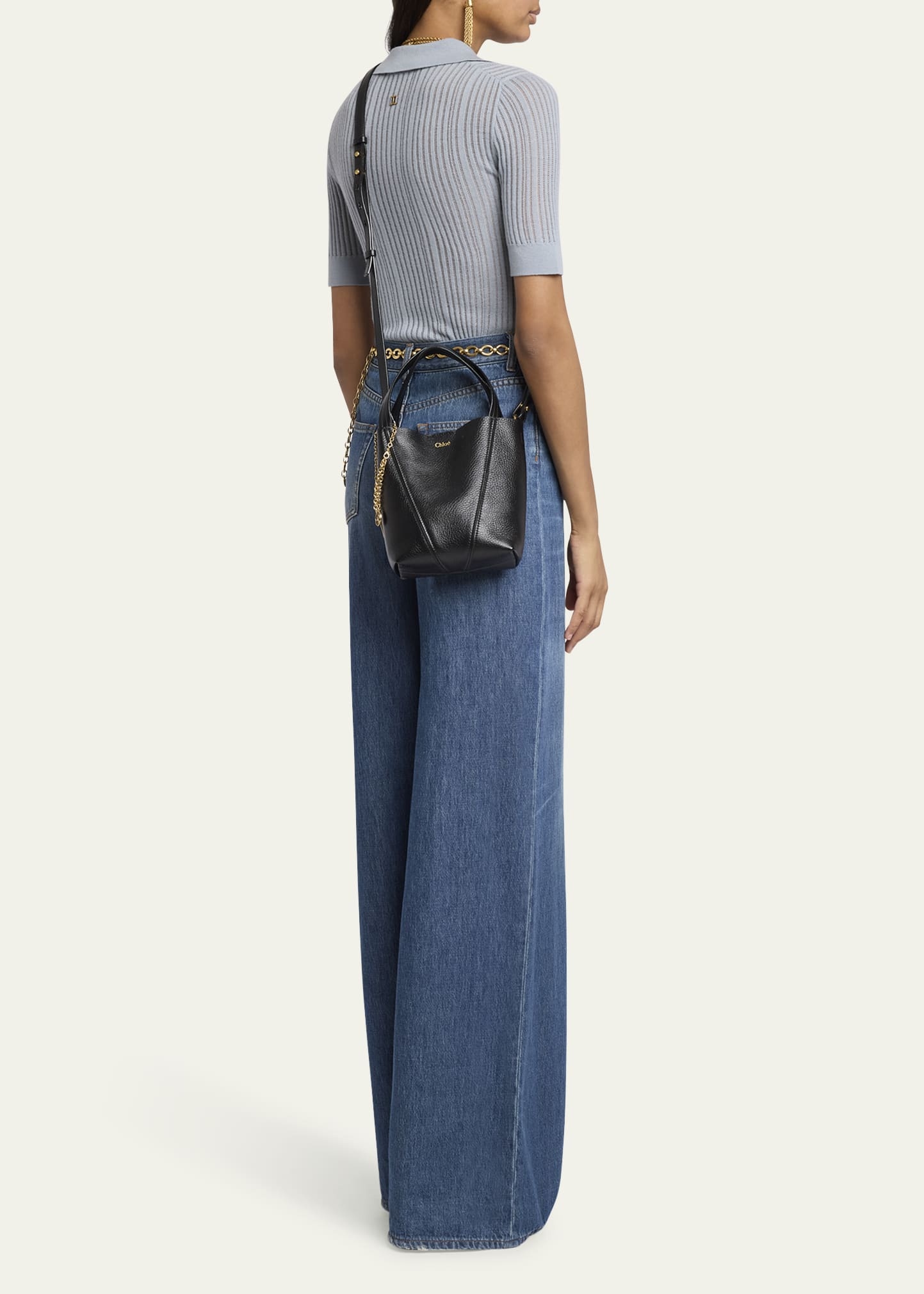 Spin Mini Tote Bag in Grained Calfskin - 6