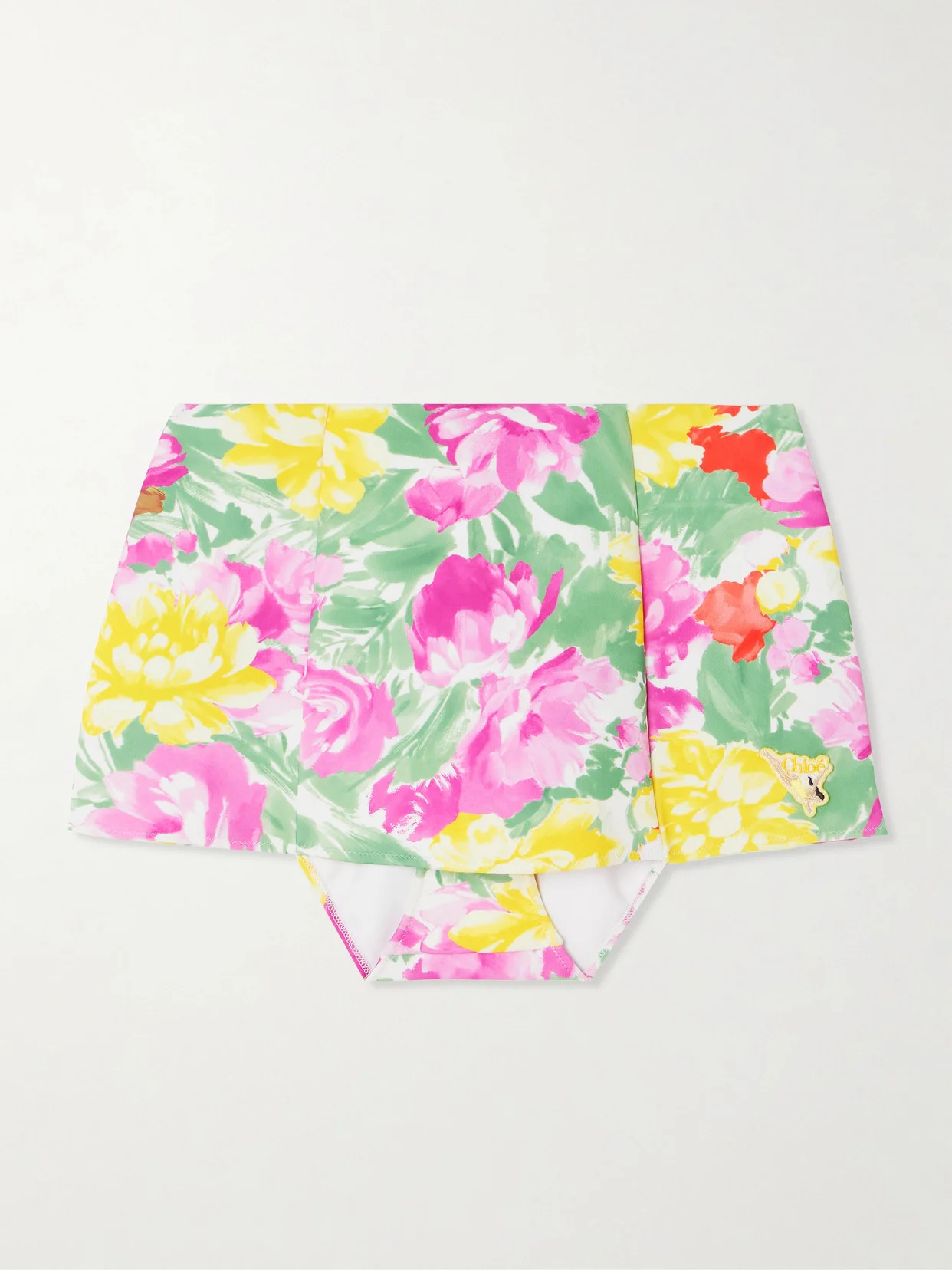 Appliquéd Floral-print Bikini Skirt - 1