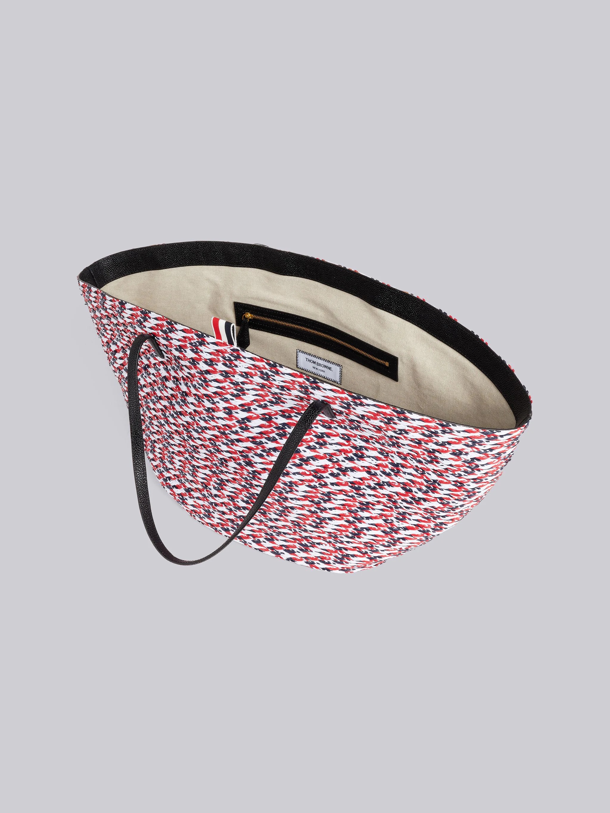 Multi-Color Braided Raffia Basket Bag 5