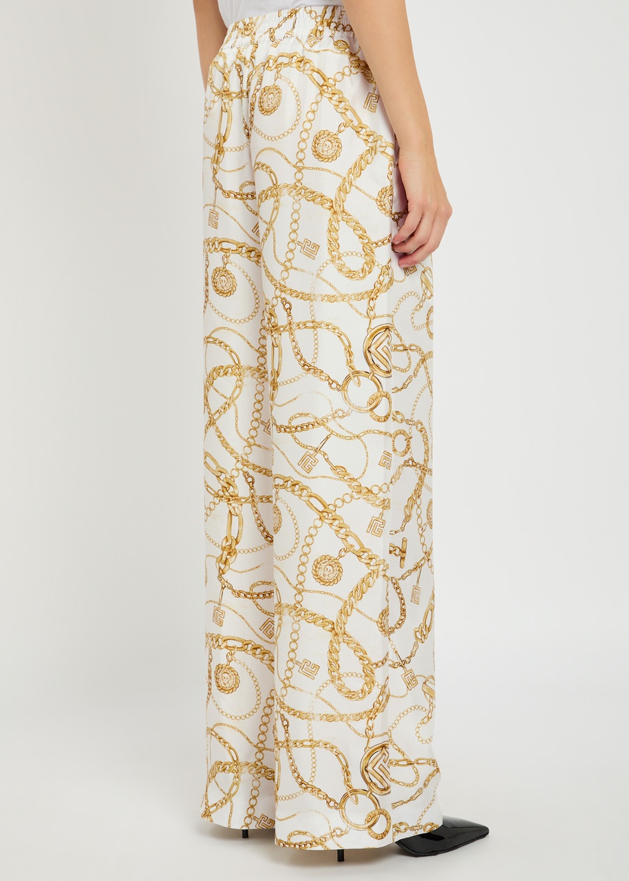 Balmain Printed Silk Trousers - 2