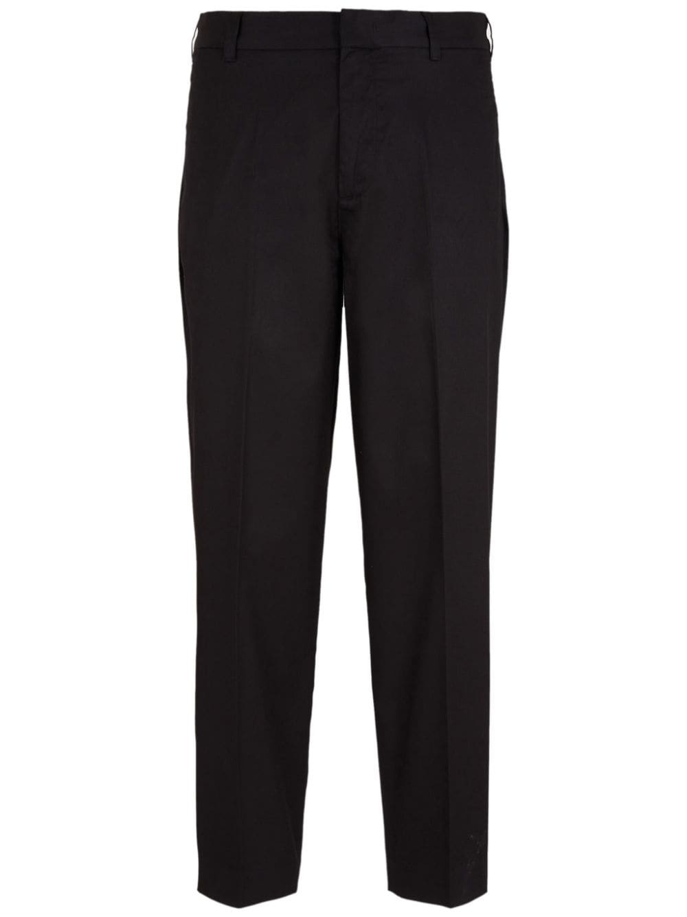 cotton-blend tapered trousers - 1