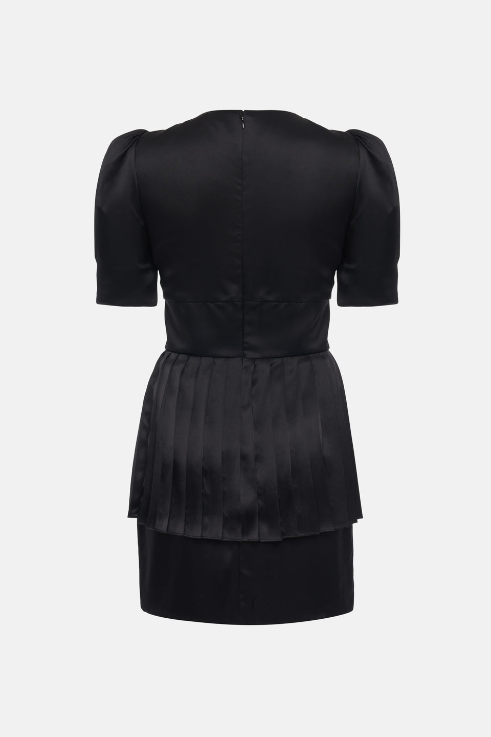 SILK SATIN MINI DRESS WITH ROSE DETAIL - 2