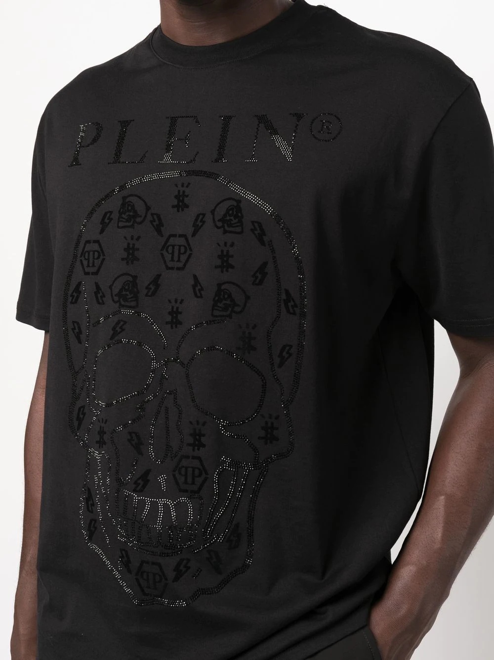 embellished logo-print detail T-shirt - 5