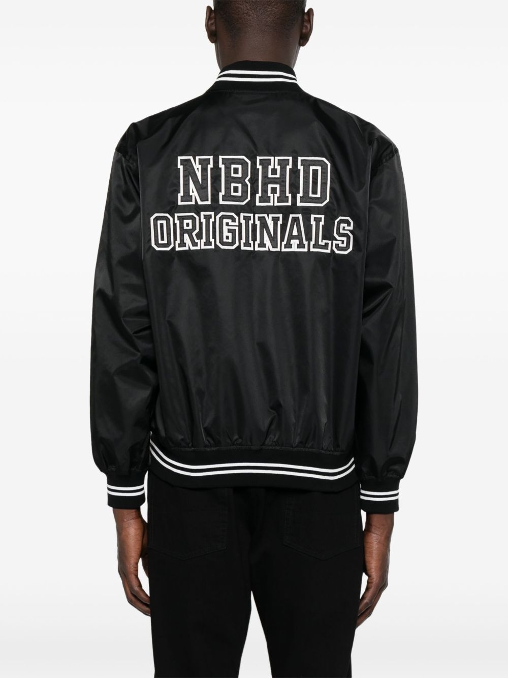 logo-patch baseball jacket - 4