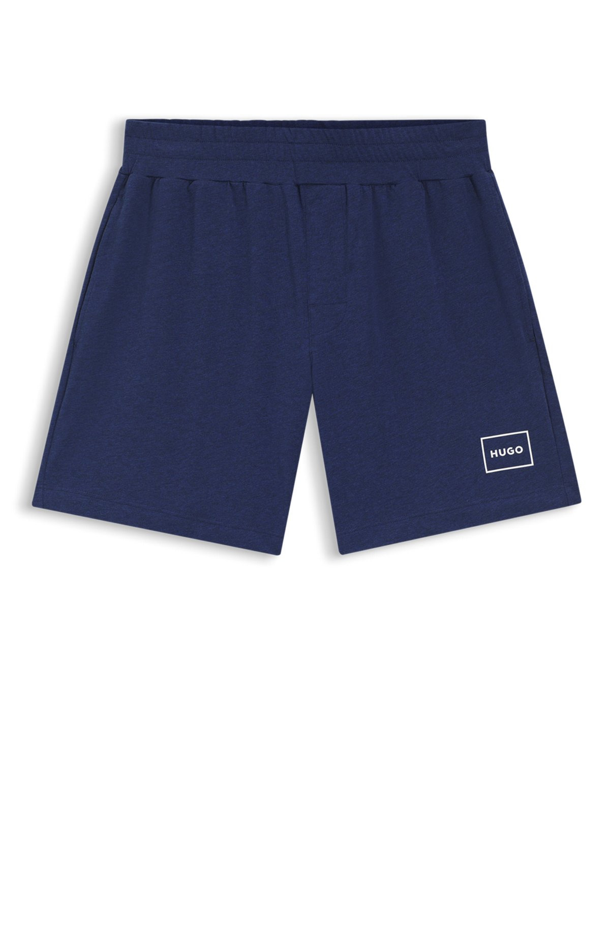 STRAIGHT-LEG SHORTS IN STRETCH COTTON WITH LOGO PRINT - 1