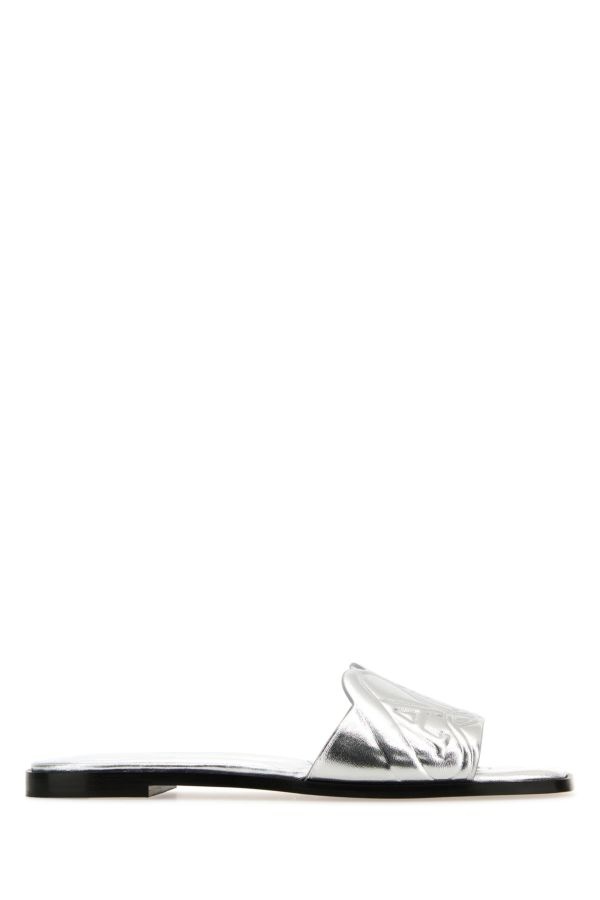 【関税&送料込】Alexander Mcqueen Silver Leather Slippers Alexander McQueen Silver leather slippers | gebnegozionline