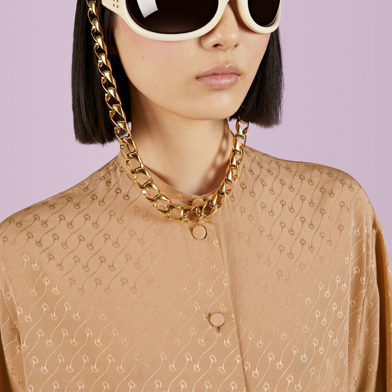 Horsebit crêpe satin shirt 3