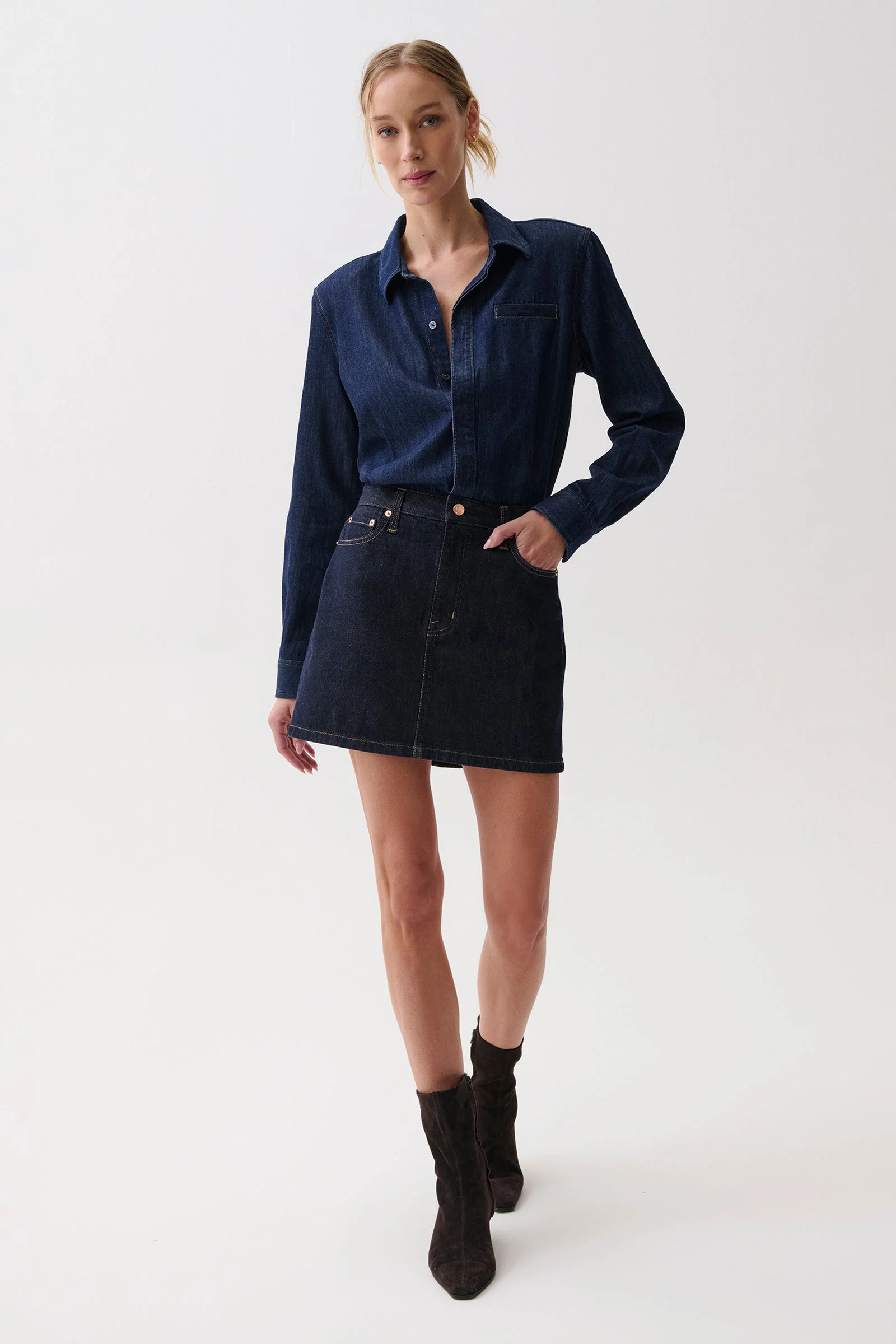 PIXIE MIX MEDIA MINI DRESS - CELESTE - 1