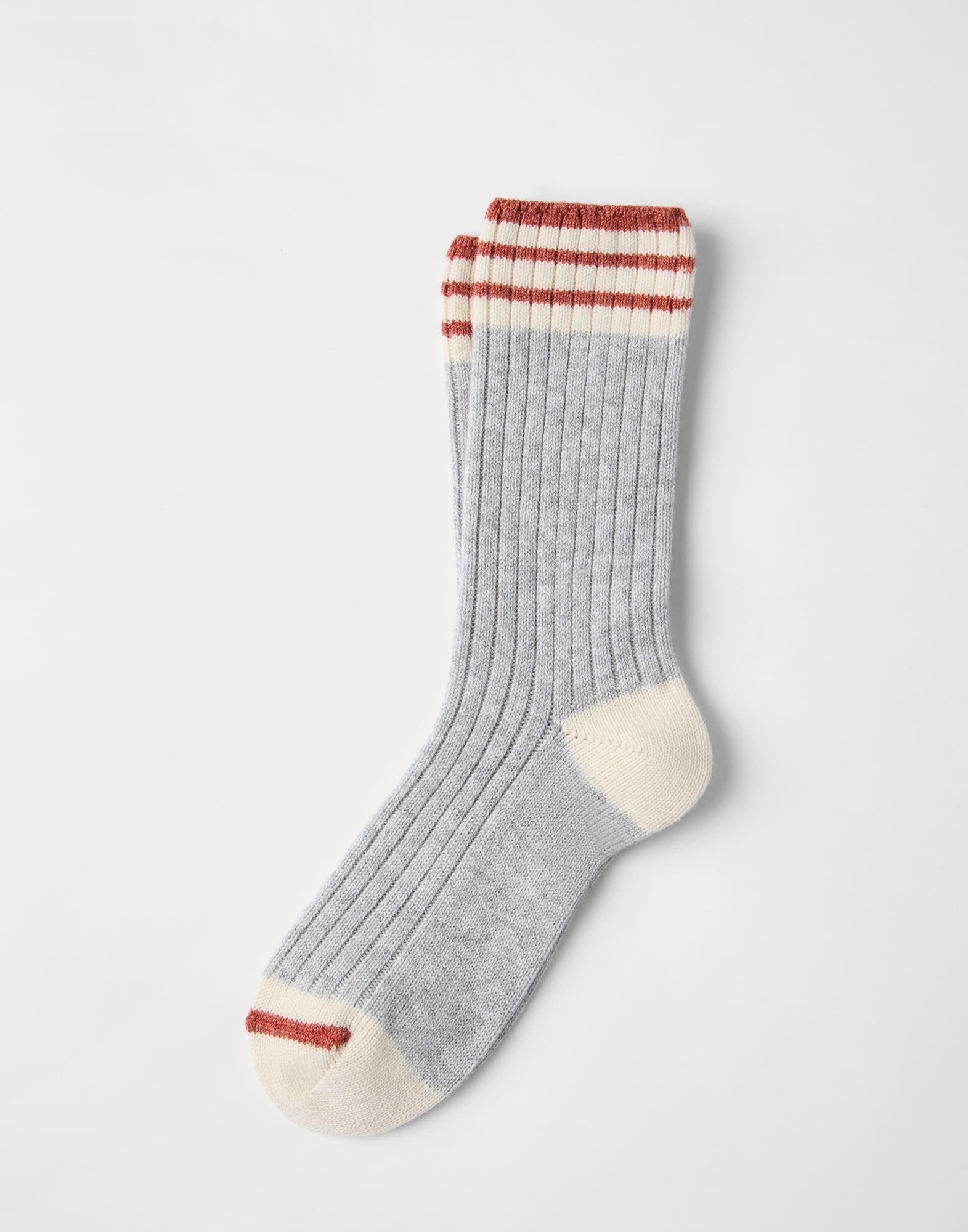 Cashmere rib knit socks - 1