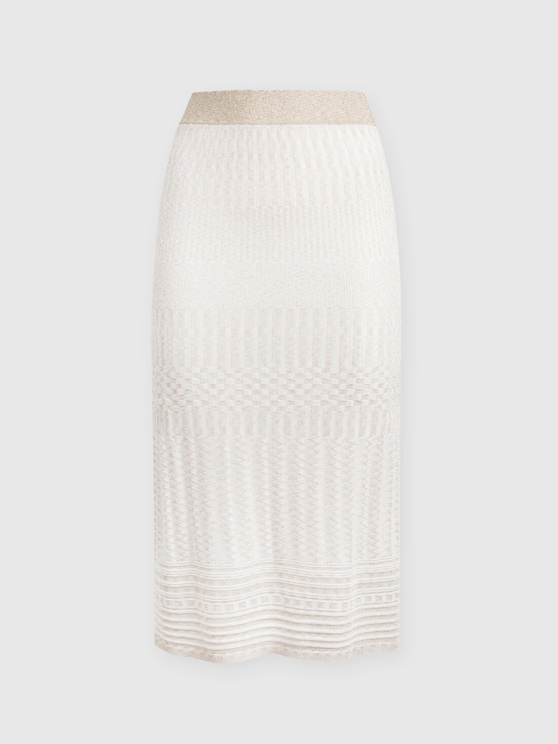 Multi-processed lamé viscose midi skirt - 1
