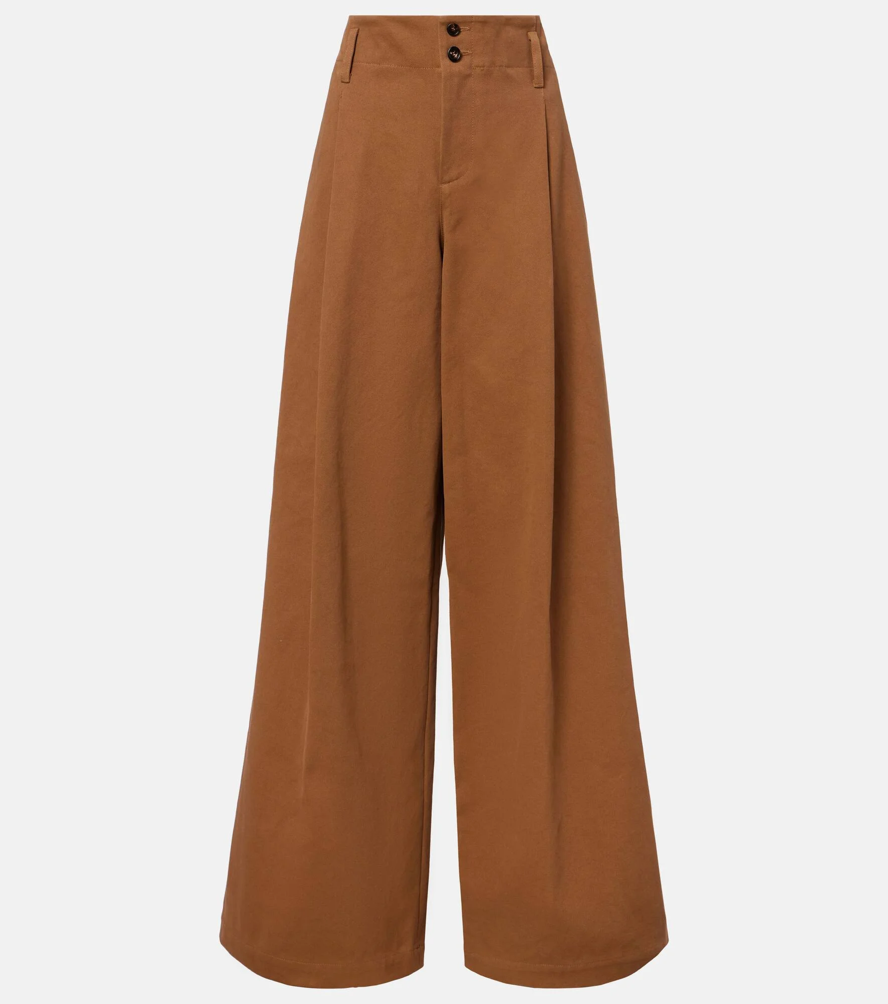 High-rise cotton canvas wide-leg pants - 1