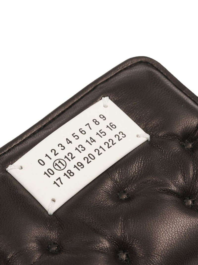 Numbers-motif padded leather coin pouch 4