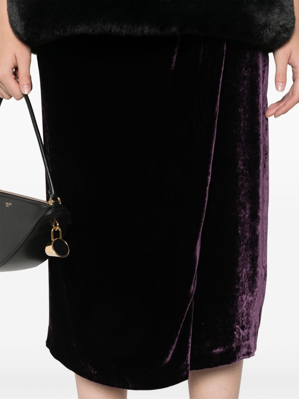 velvet midi skirt - 5