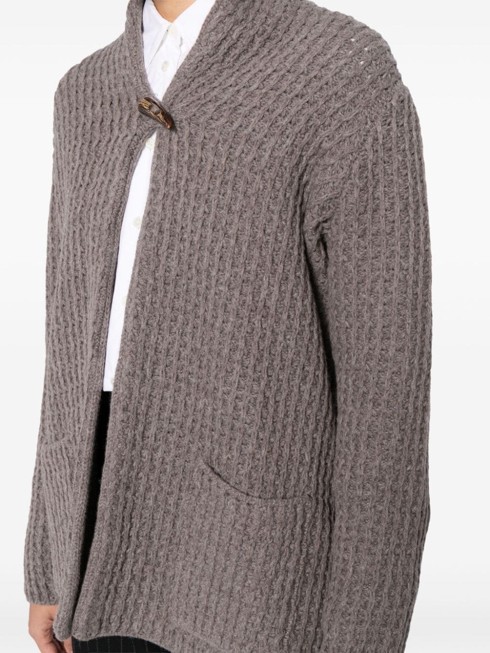 chunky-knit virgin wool cardigan - 5