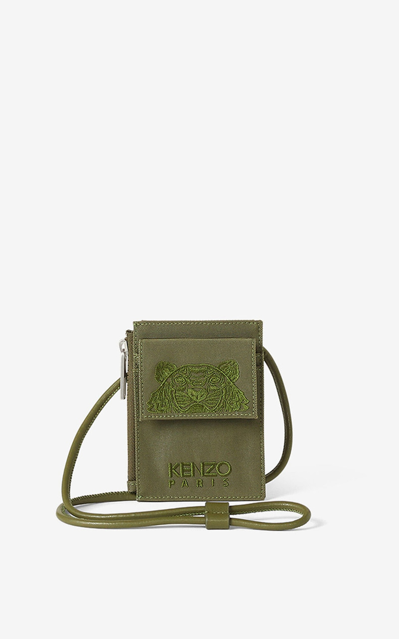 Canvas Kampus Tiger card holder with long strap 1