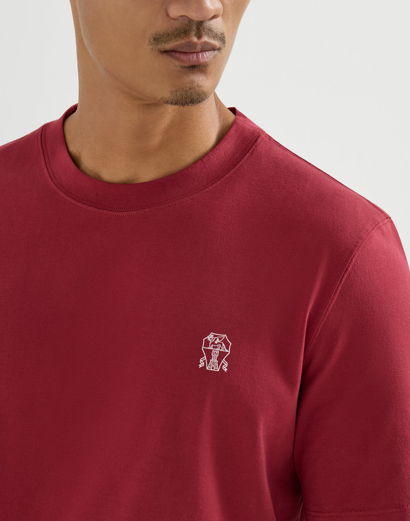 Cotton jersey crew neck T-shirt with logo 4