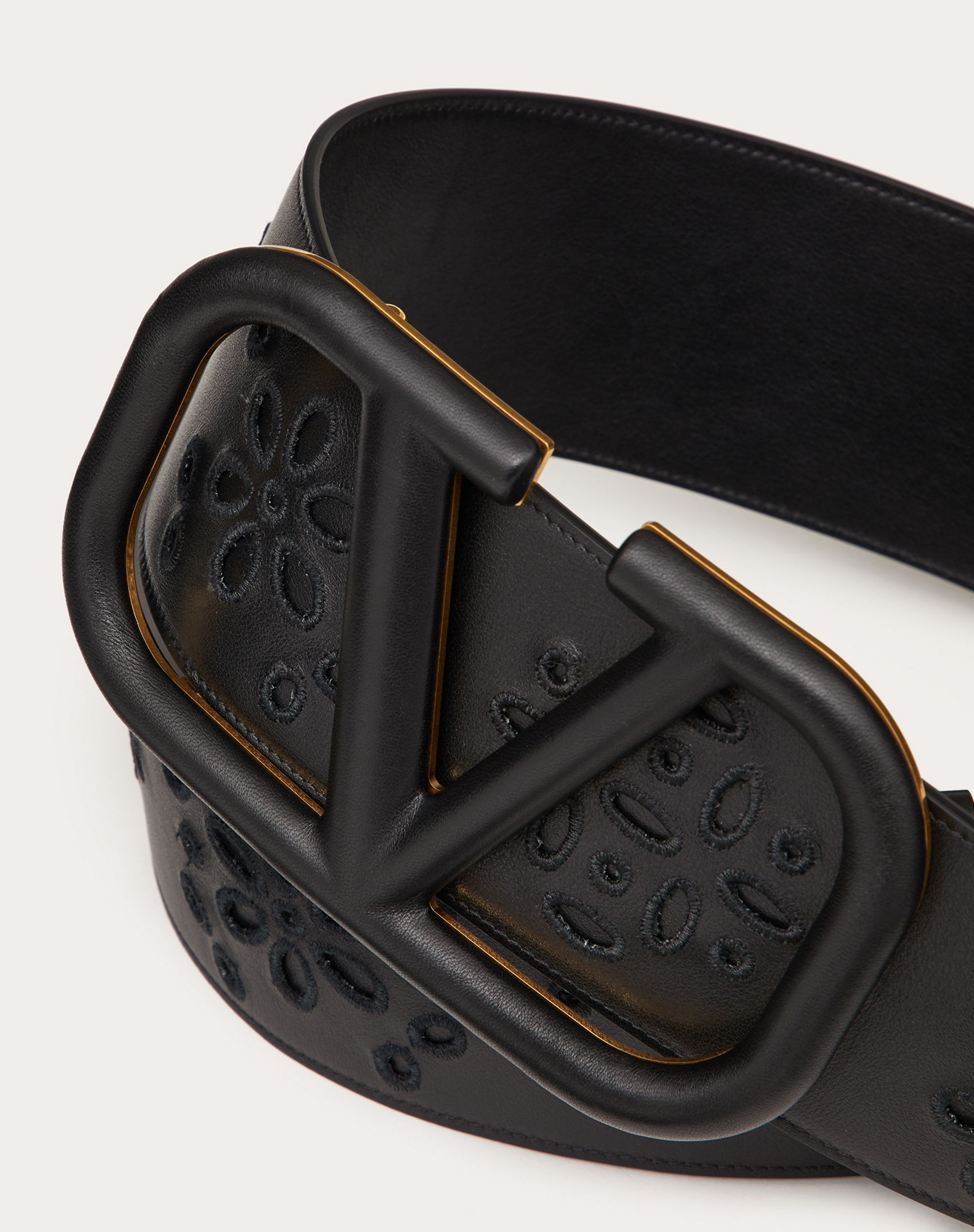 VLOGO SIGNATURE BELT IN CALFSKIN WITH SAN GALLO EMBROIDERY 70 MM - 2